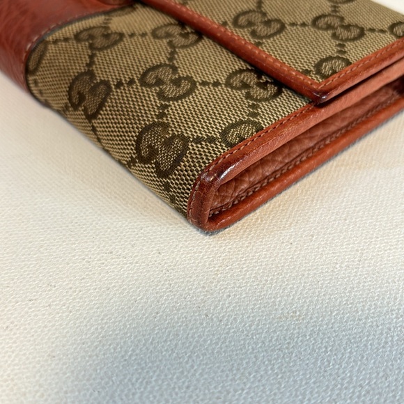 EUC Tan and Coral Gucci Long Canvas Wallet - Picture 11 of 16